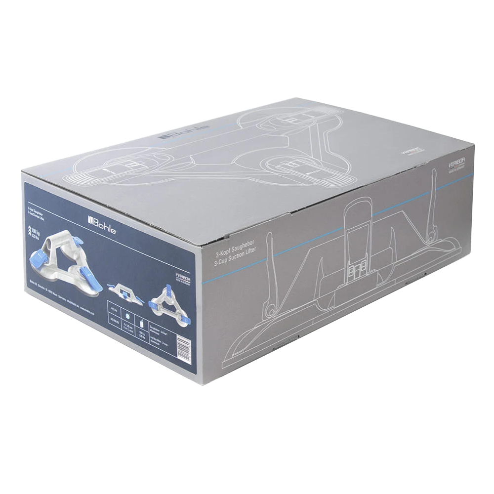 Bohle Veribor® BO 603.021 3-Cup Aluminium Suction Lifter – 100 kg