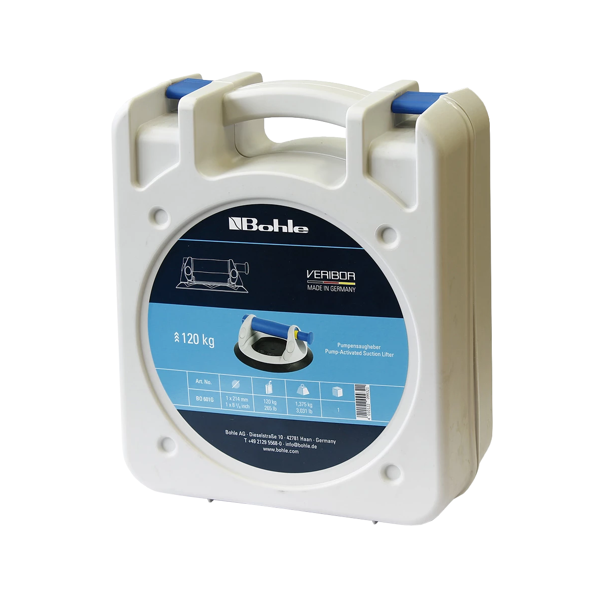 Bohle Veribor® BO 601G 1-Cup Plastic Pump Suction Lifter – 120 kg